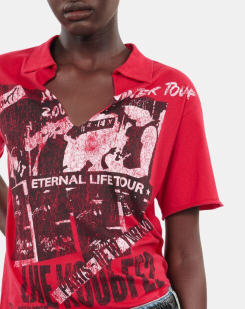 T-shirt avec sérigraphie rouge