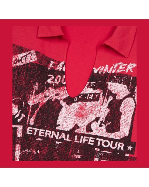 T-shirt avec sérigraphie rouge