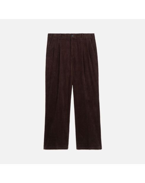 Pantalon en velours côtelé brun