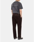 Pantalon en velours côtelé brun