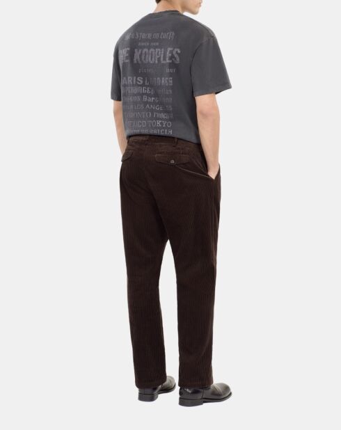 Pantalon en velours côtelé brun