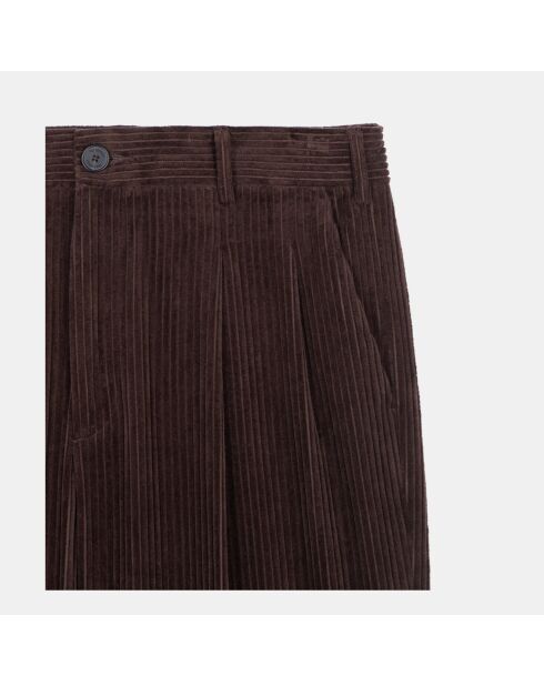 Pantalon en velours côtelé brun