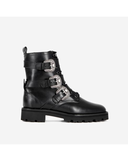 Bottines Rangers en cuir noires