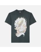 T-shirt avec sérigraphie noir lavé