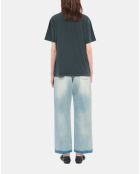 T-shirt avec sérigraphie noir lavé