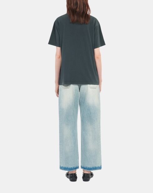 T-shirt avec sérigraphie noir lavé