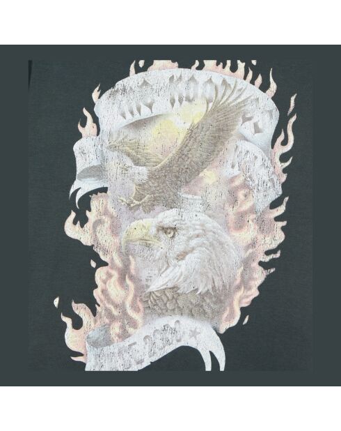 T-shirt avec sérigraphie noir lavé