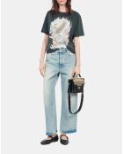 T-shirt avec sérigraphie noir lavé