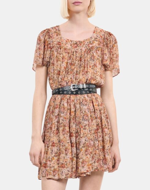 Ceinture fine double tour en cuir noire