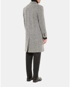 Manteau long chevron noire et blanche