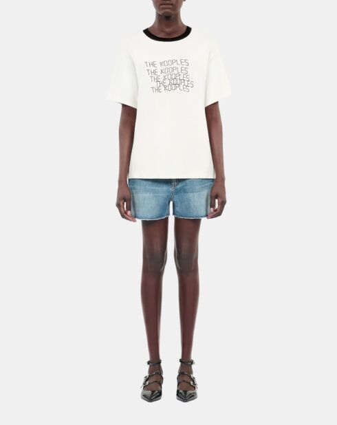 T-shirt avec sérigraphie écru