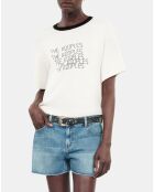 T-shirt avec sérigraphie écru