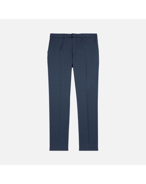 Pantalon de costume en laine bleu marine