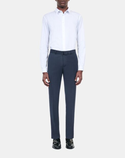 Pantalon de costume en laine bleu marine