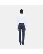 Pantalon de costume en laine bleu marine