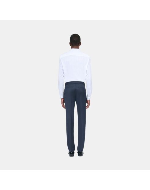 Pantalon de costume en laine bleu marine