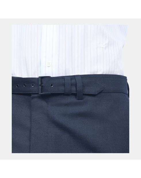 Pantalon de costume en laine bleu marine