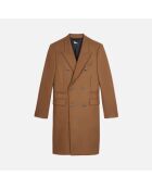 Manteau long en laine mélangée camel