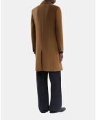 Manteau long en laine mélangée camel