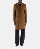 Manteau long en laine mélangée camel