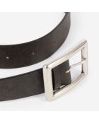 Ceinture cloutée en cuir marron