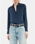 Ceinture cloutée en cuir noire