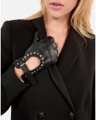 Gants cloutés en cuir noirs