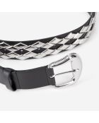 Ceinture en cuir avec clous noire