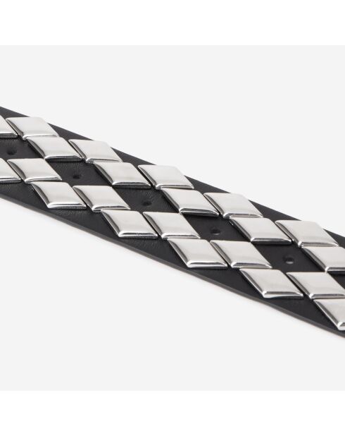 Ceinture en cuir avec clous noire