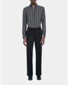 Pantalon large en coton bleu marine