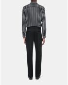 Pantalon large en coton bleu marine