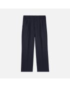 Pantalon large à rayures bleu marine