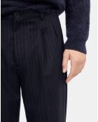 Pantalon large à rayures bleu marine