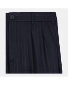 Pantalon large à rayures bleu marine