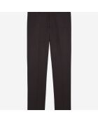 Pantalon de costume pied de poule en laine marron, noir