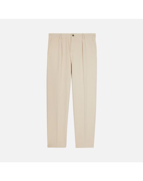 Pantalon droit avec pinces beige