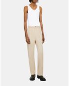 Pantalon droit avec pinces beige
