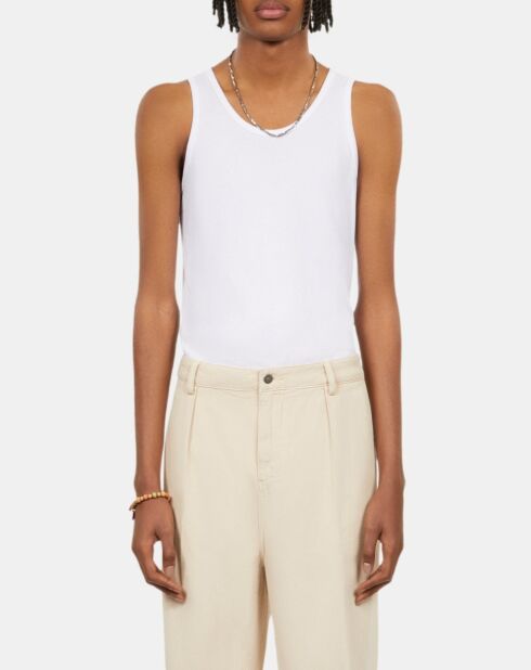 Pantalon droit avec pinces beige