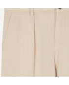 Pantalon droit avec pinces beige