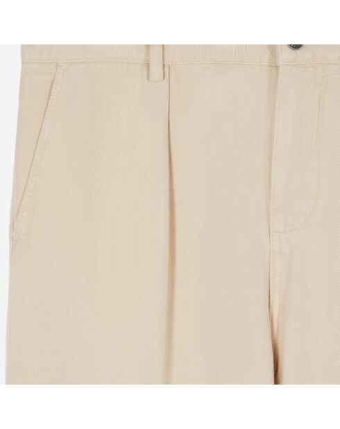 Pantalon droit avec pinces beige