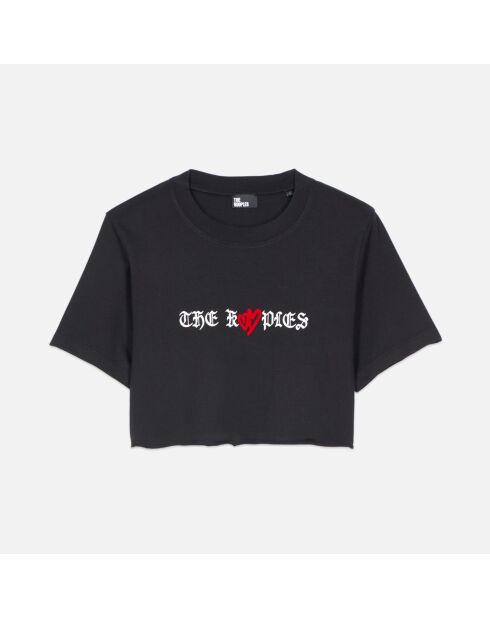 T-shirt court avec sérigraphie noir