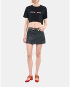 T-shirt court avec sérigraphie noir