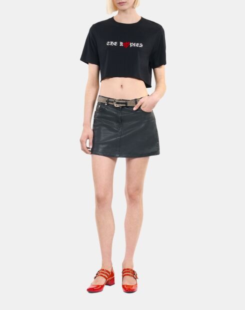 T-shirt court avec sérigraphie noir