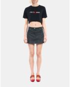 T-shirt court avec sérigraphie noir