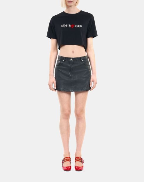 T-shirt court avec sérigraphie noir