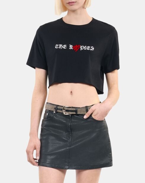 T-shirt court avec sérigraphie noir