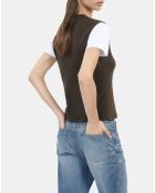 T-shirt logo marron foncé