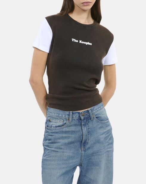 T-shirt logo marron foncé