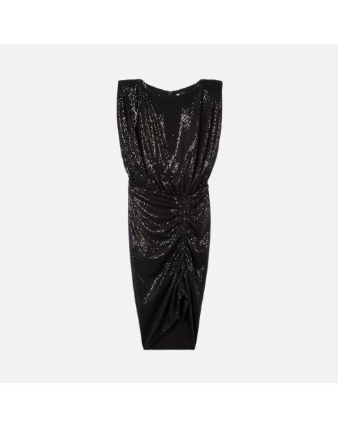 Robe courte noire à paillettes