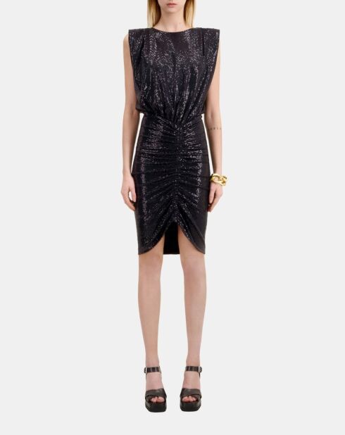 Robe courte noire à paillettes